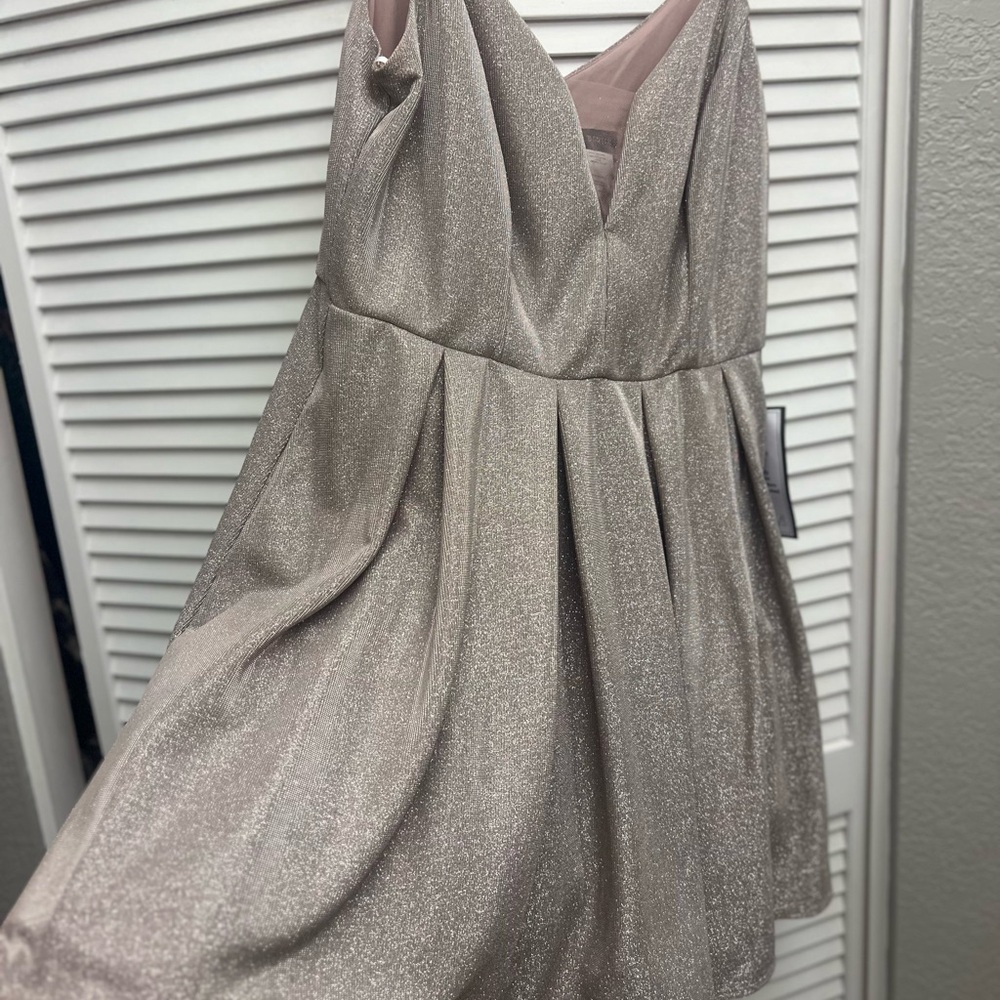 B Darlin Pink and Silver Dress